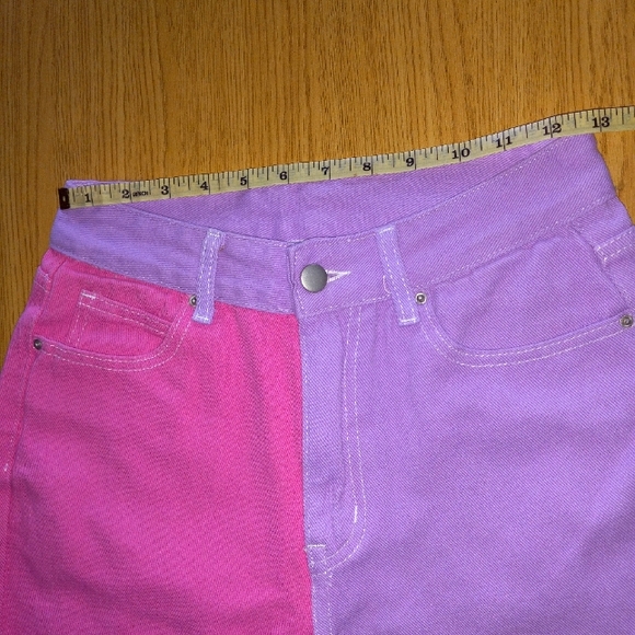 ☆3/$20* Half Pink Half Purple Heart Pocket Mom Jeans - Picture 10 of 13